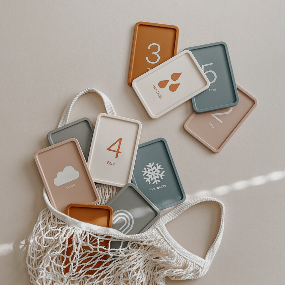 A modern version of a classic toy that lets your little ones be taken by their imagination and creativity. Our teething flashcards are a teether and a learning accessory that are designed to grow with your little one.